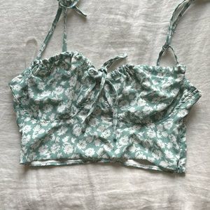 showpo green flower crop top